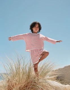 Organic Cotton Red Stripe Little Surfer Top & Shorts Set (0–4yrs)