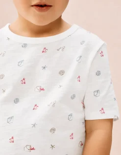 Organic Cotton Relaxed Fit Beach Scene Shortie Pyjamas (2–12yrs)