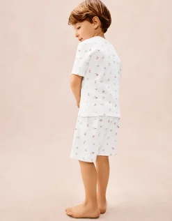 Organic Cotton Relaxed Fit Beach Scene Shortie Pyjamas (2–12yrs)