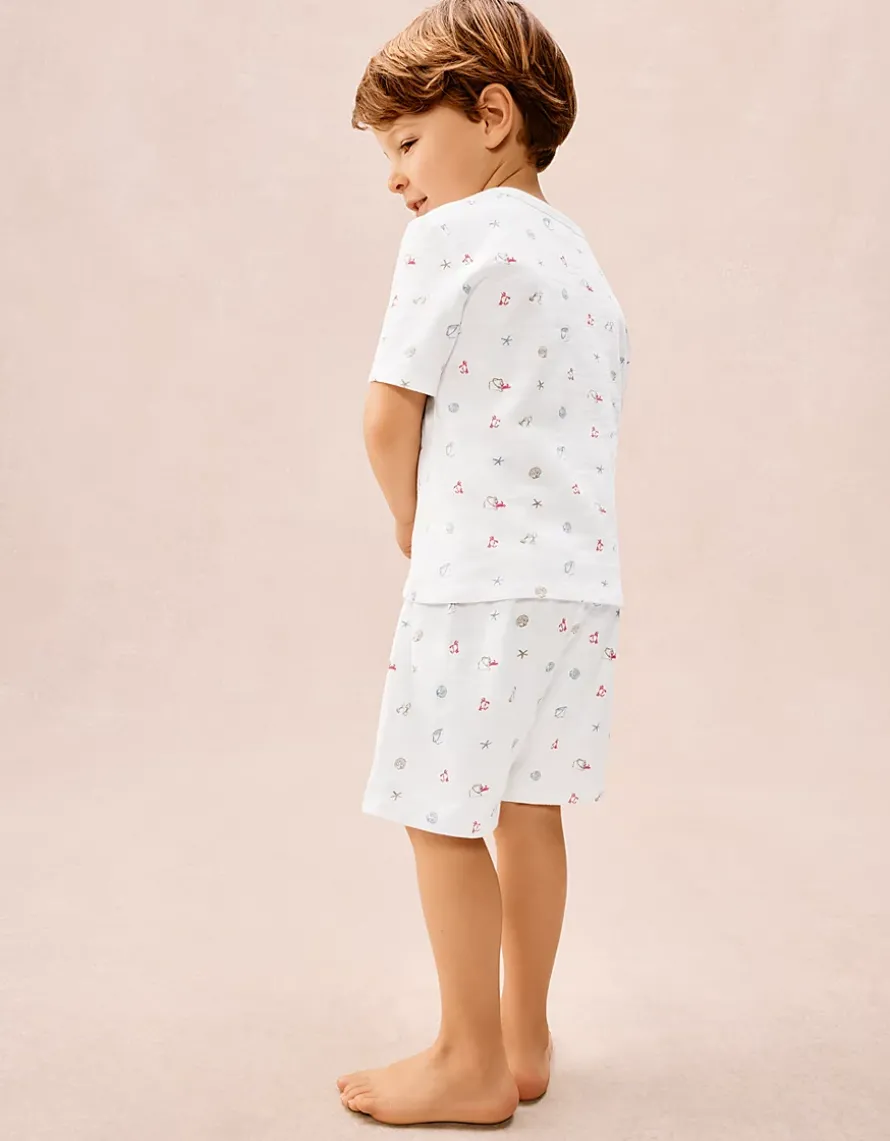 Organic Cotton Relaxed Fit Beach Scene Shortie Pyjamas (2–12yrs)