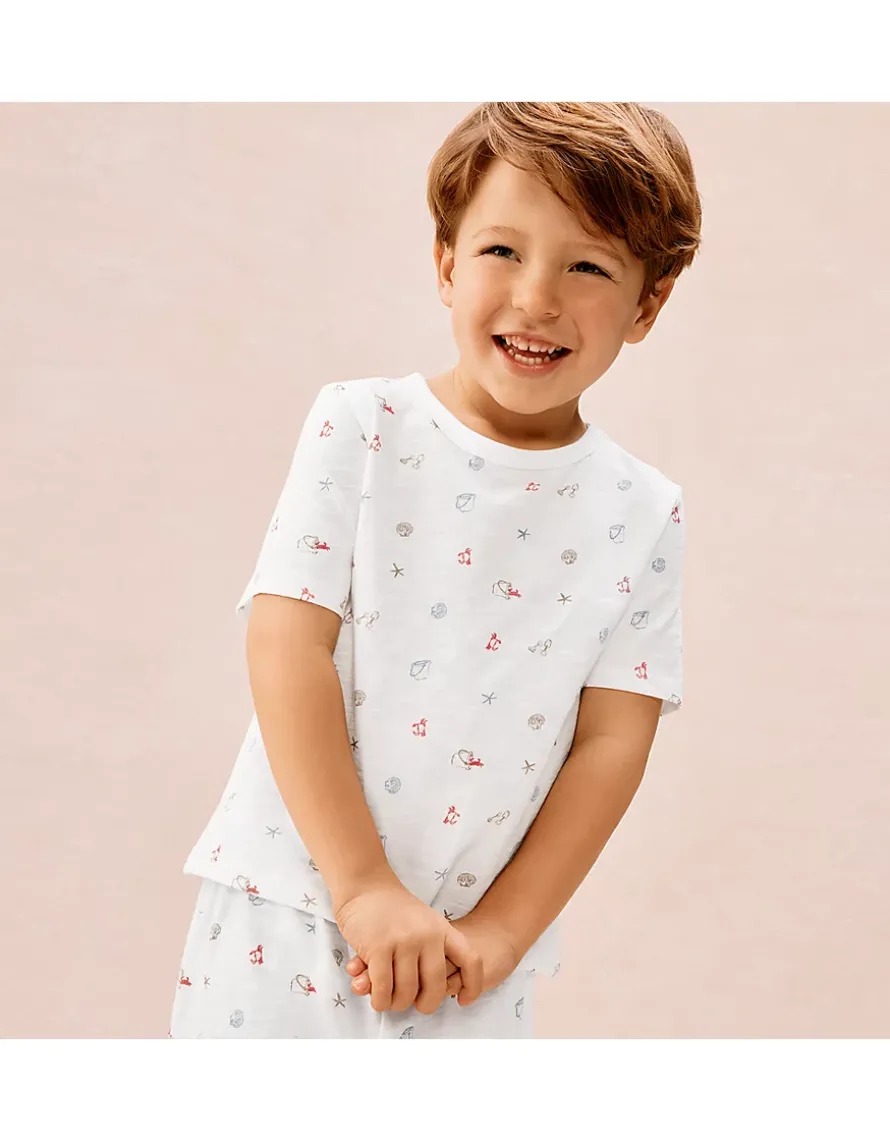Organic Cotton Relaxed Fit Beach Scene Shortie Pyjamas (2–12yrs)