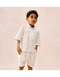 Organic Cotton Relaxed Fit Traditional Summer Stripe Shortie Pyjamas (2–12yrs)