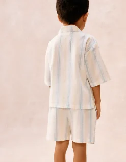 Organic Cotton Relaxed Fit Traditional Summer Stripe Shortie Pyjamas (2–12yrs)