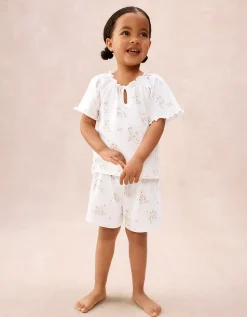 Organic Cotton Relaxed Fit Vintage Floral Boho Pyjamas (1–12yrs)