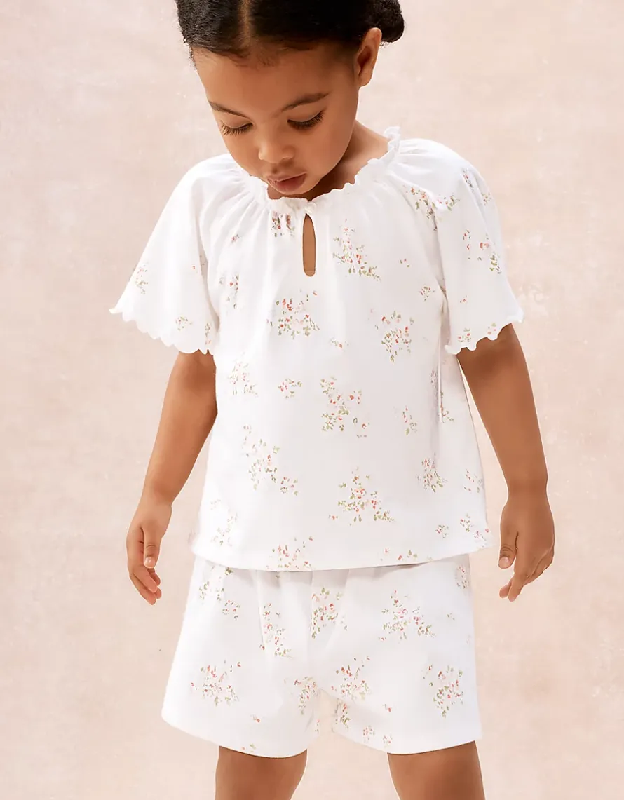 Organic Cotton Relaxed Fit Vintage Floral Boho Pyjamas (1–12yrs)