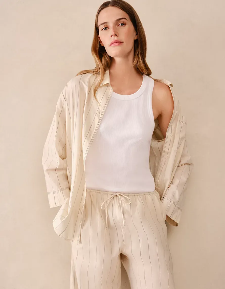 Organic Cotton Relaxed Stripe Pyjama Shirt