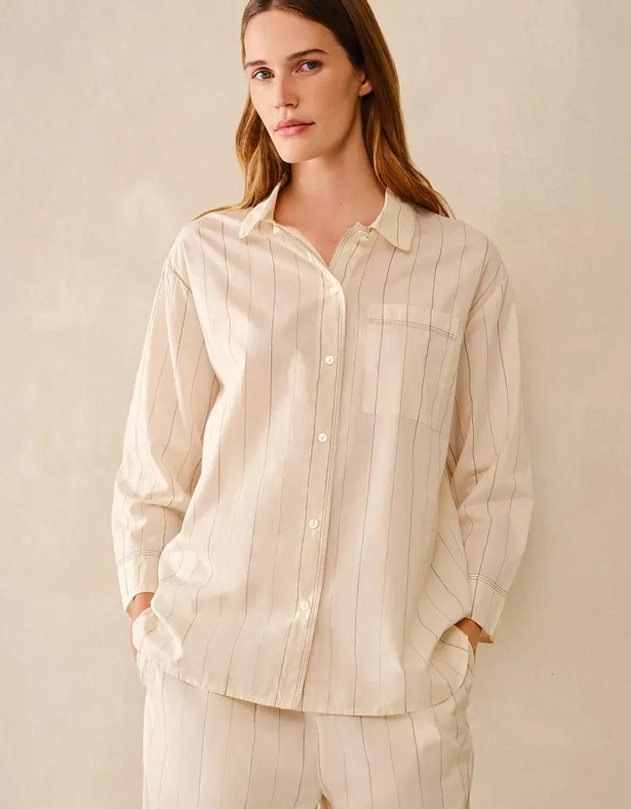 Organic Cotton Relaxed Stripe Pyjama Shirt