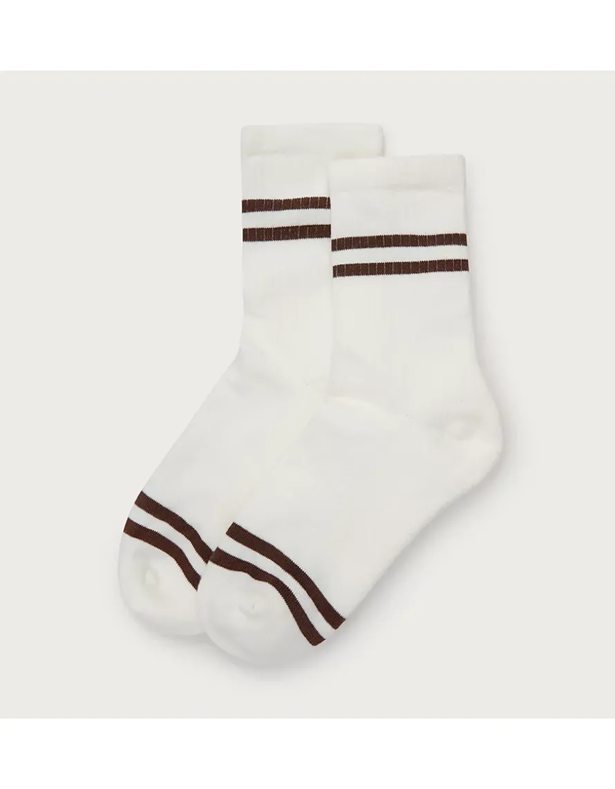 Organic Cotton Ribbed Double Stripe Socks