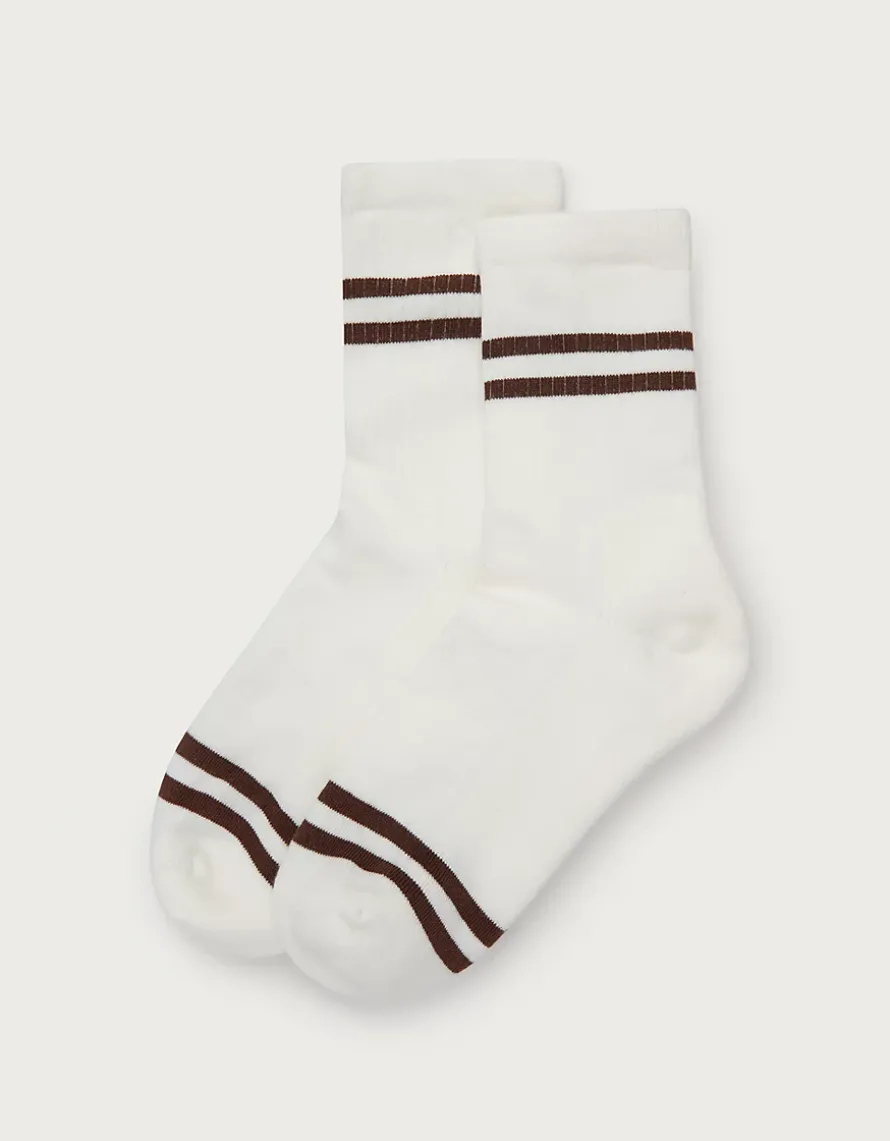 Organic Cotton Ribbed Double Stripe Socks