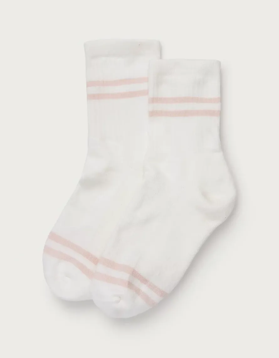 Organic Cotton Ribbed Double Stripe Socks