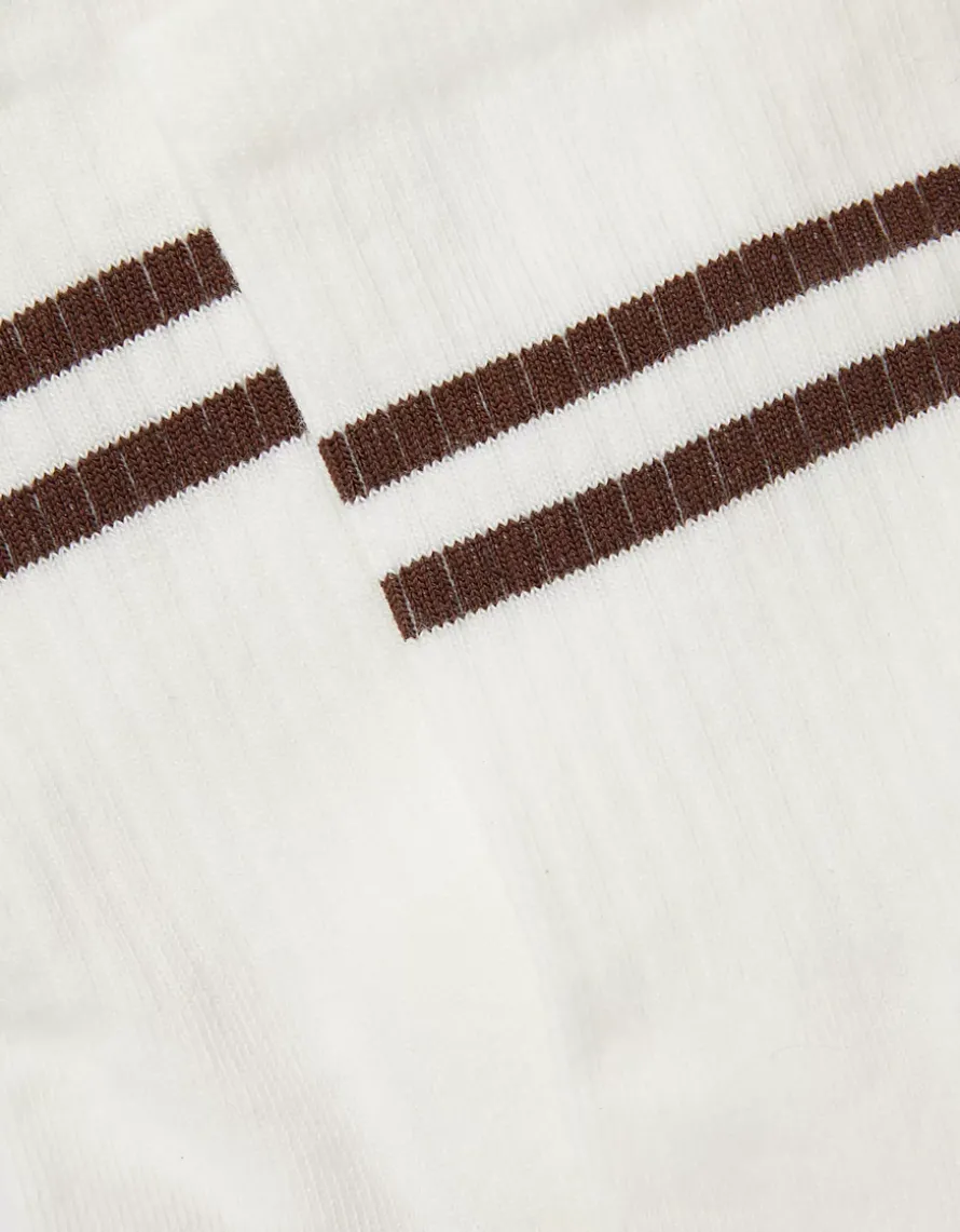 Organic Cotton Ribbed Double Stripe Socks