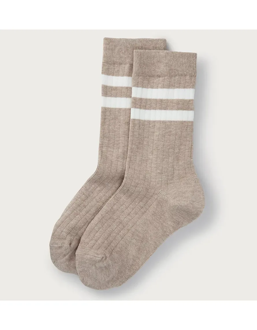 Organic Cotton Ribbed Stripe Socks