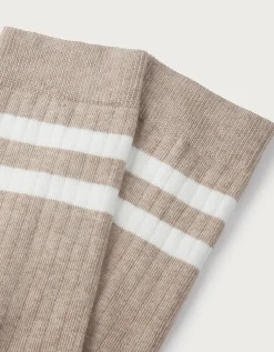 Organic Cotton Ribbed Stripe Socks