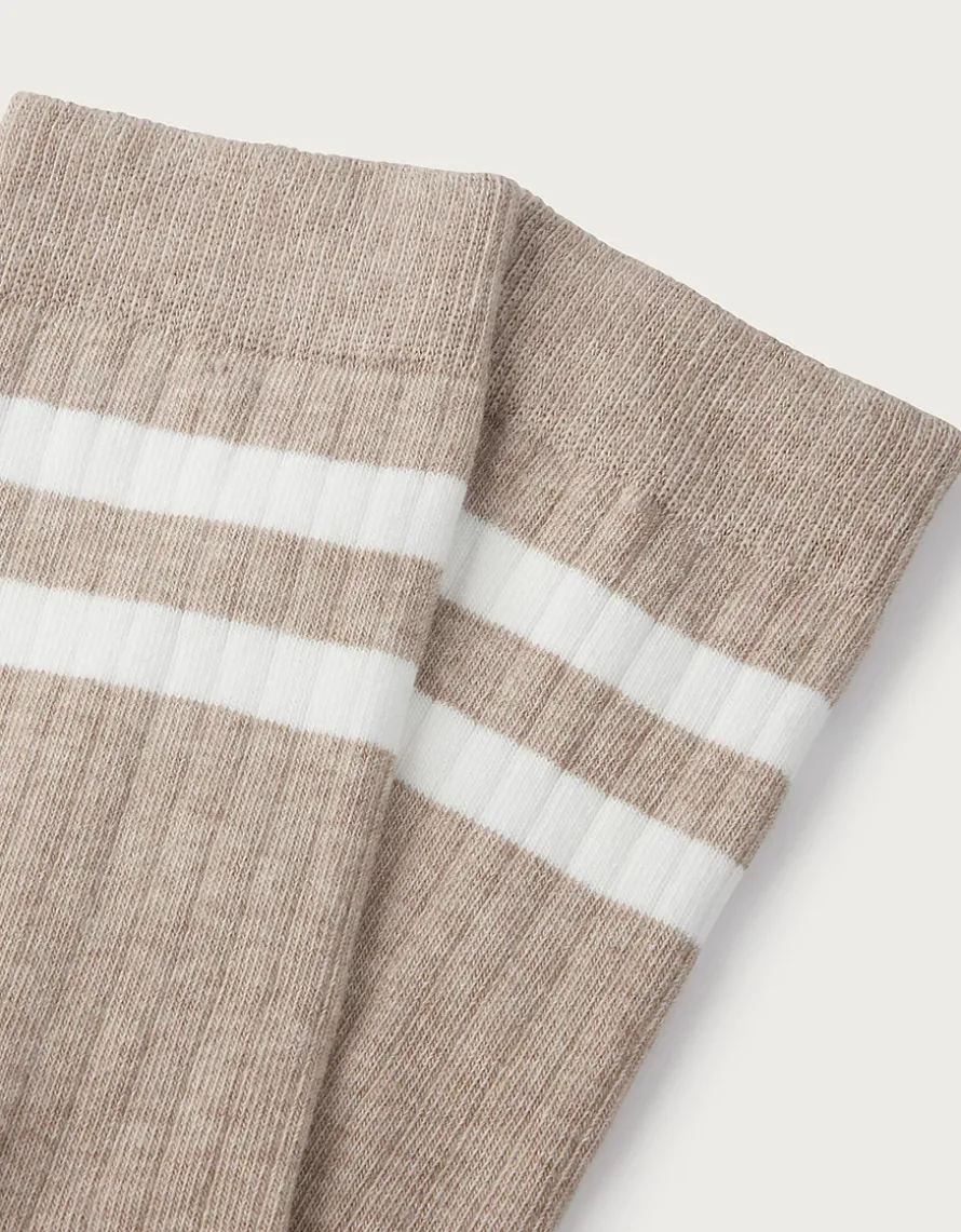 Organic Cotton Ribbed Stripe Socks