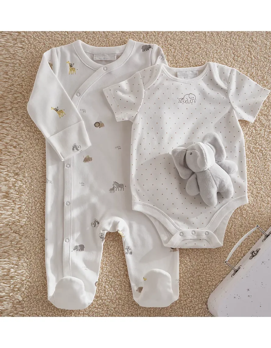 Organic Cotton Safari Welcome Baby Gift Set (0–6mths)