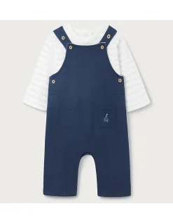 Organic Cotton Sailboat Dungarees & Top Set (0–4yrs)
