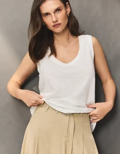 Organic Cotton Scoop Neck Jersey Vest