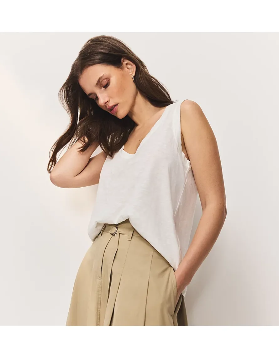 Organic Cotton Scoop Neck Jersey Vest