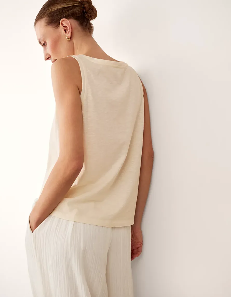 Organic Cotton Scoop Neck Jersey Vest