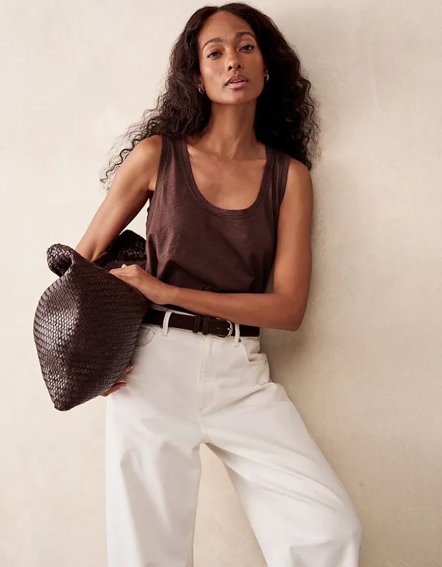 Organic Cotton Scoop Neck Jersey Vest