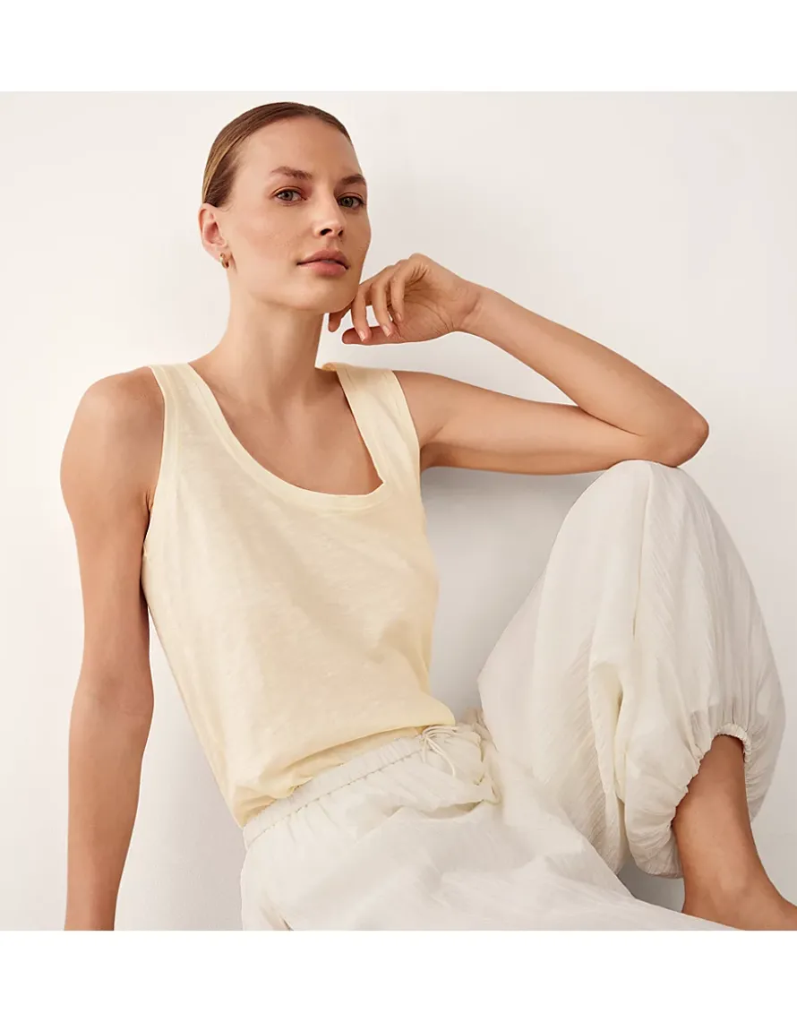 Organic Cotton Scoop Neck Jersey Vest