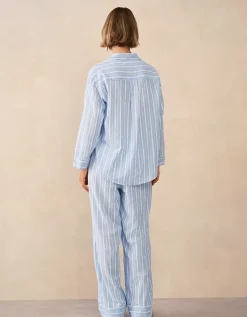 Organic Cotton Seersucker Relaxed Stripe Pyjama Set