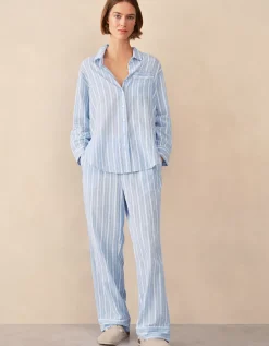 Organic Cotton Seersucker Relaxed Stripe Pyjama Set