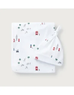 Organic Cotton Sightseeing London Blanket & Hat Set (0–12mths)