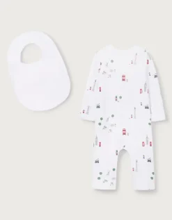 Organic Cotton Sightseeing London Sleepsuit & Bib Set (0–24mths)