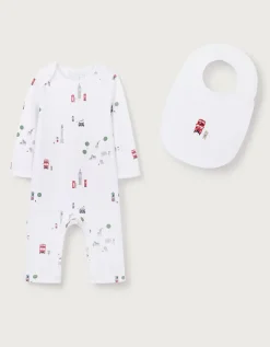 Organic Cotton Sightseeing London Sleepsuit & Bib Set (0–24mths)