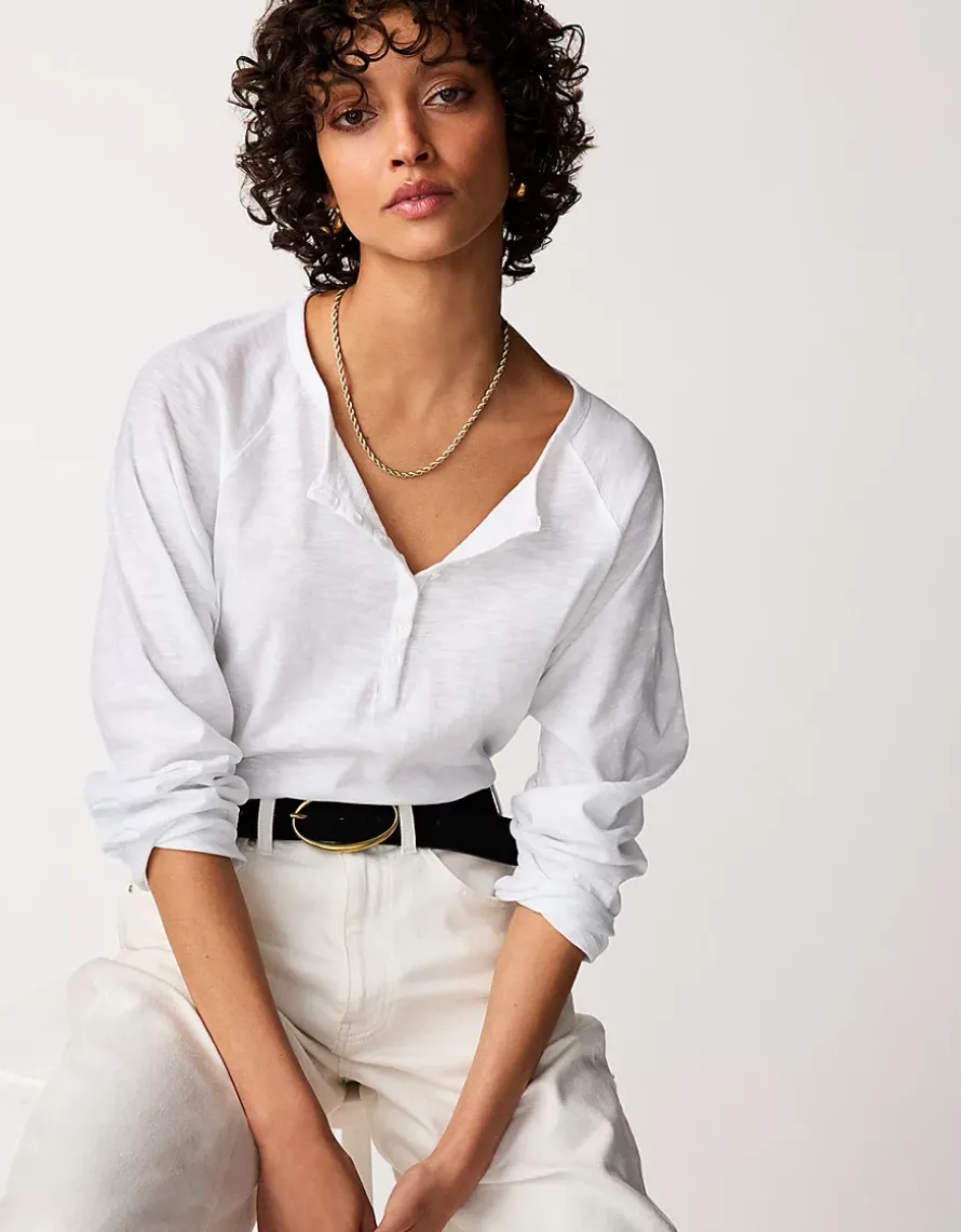Organic Cotton Slub Relaxed Henley Top