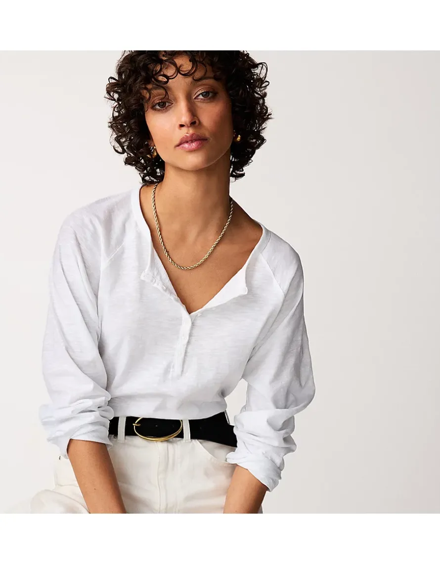 Organic Cotton Slub Relaxed Henley Top