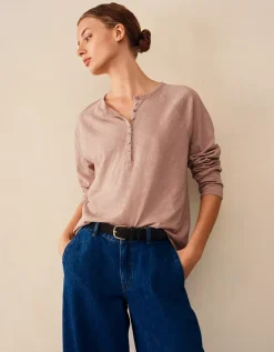 Organic Cotton Slub Relaxed Henley Top