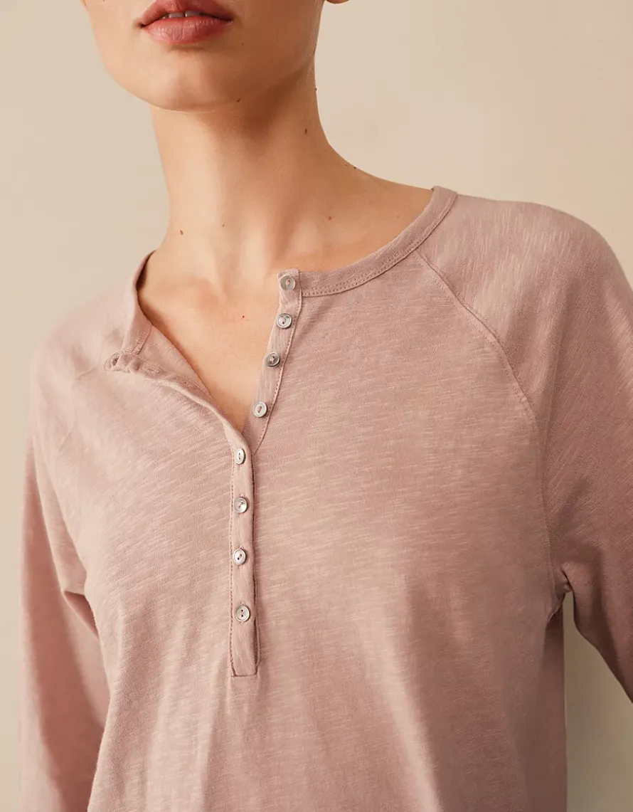 Organic Cotton Slub Relaxed Henley Top