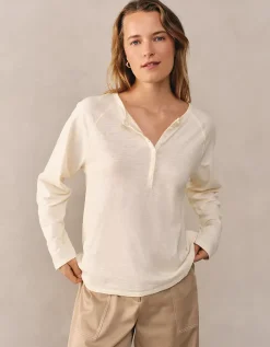 Organic Cotton Slub Relaxed Henley Top