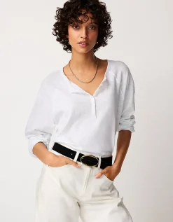 Organic Cotton Slub Relaxed Henley Top