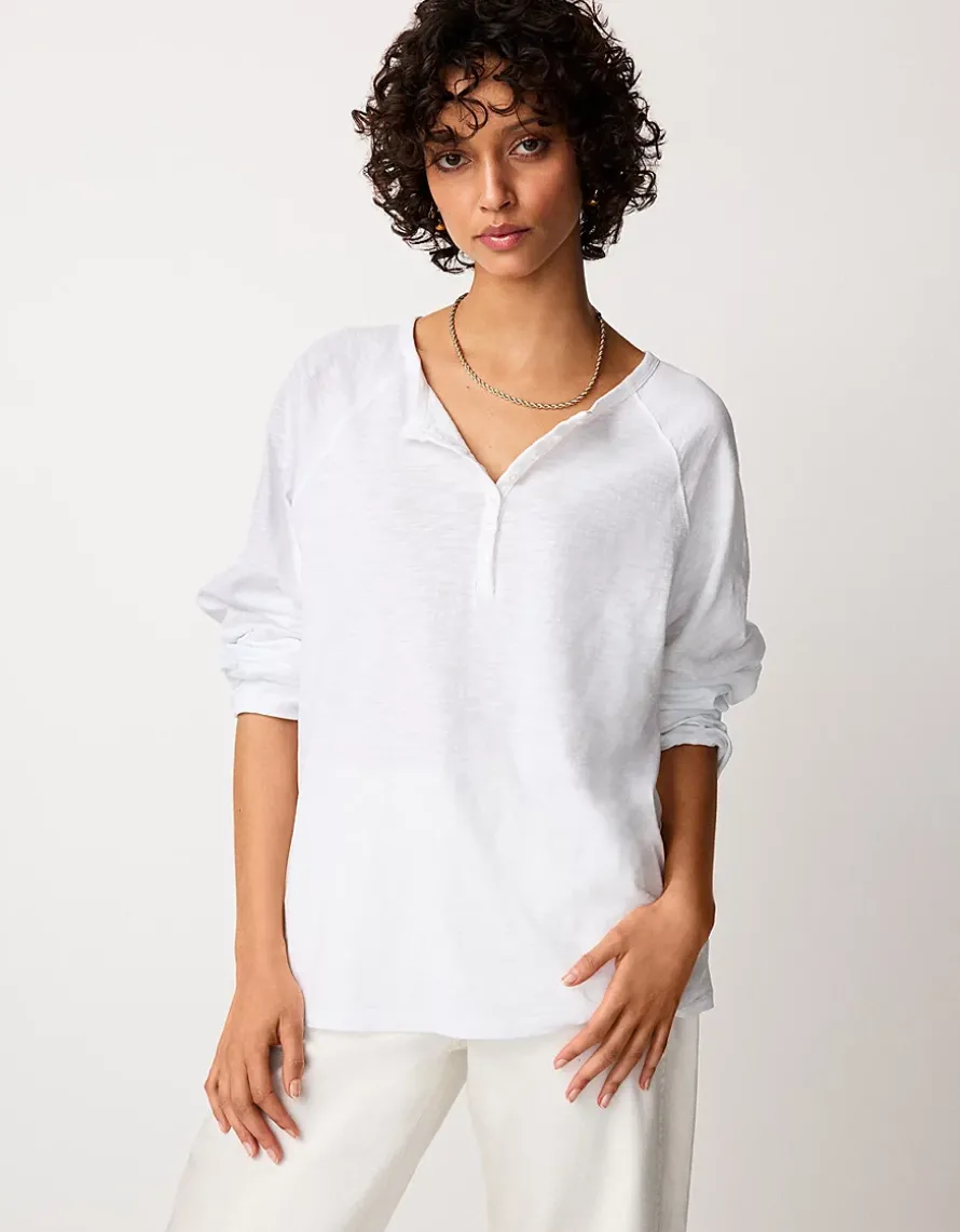 Organic Cotton Slub Relaxed Henley Top