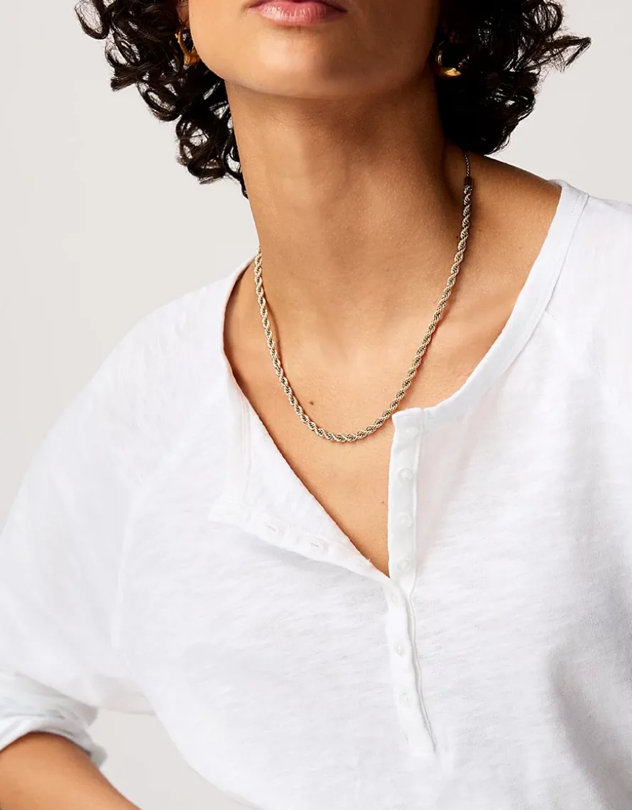 Organic Cotton Slub Relaxed Henley Top