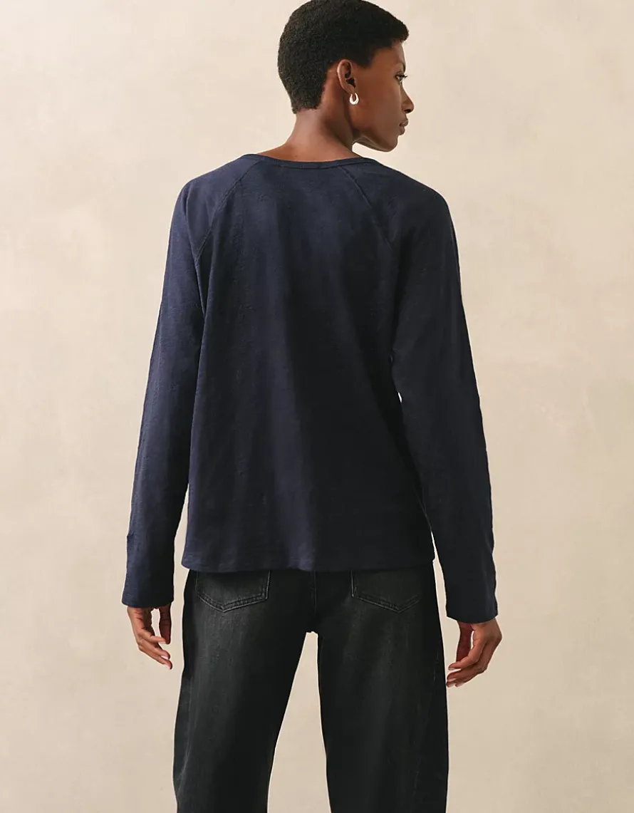 Organic Cotton Slub Relaxed Henley Top