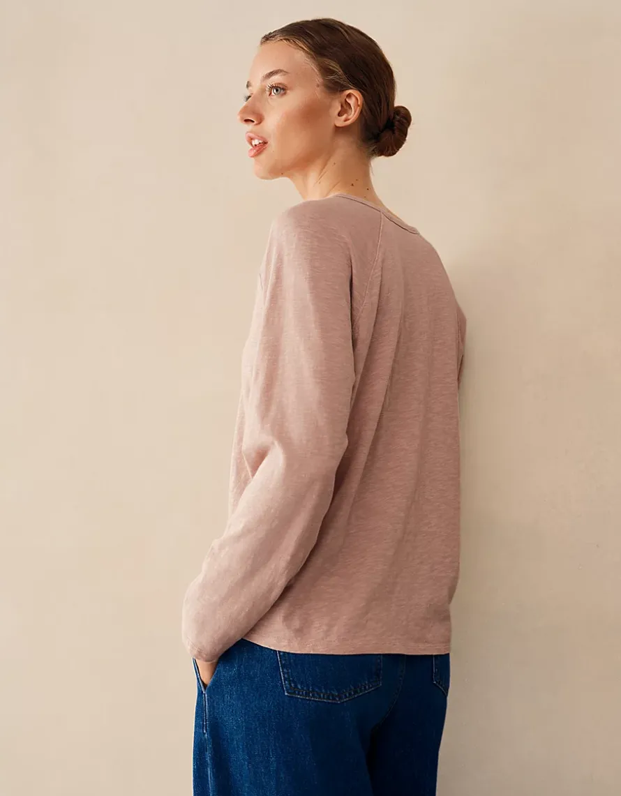 Organic Cotton Slub Relaxed Henley Top