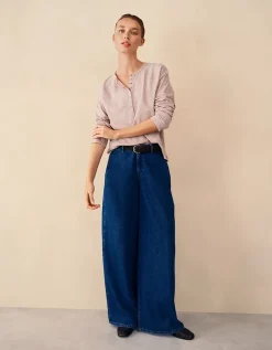 Organic Cotton Slub Relaxed Henley Top