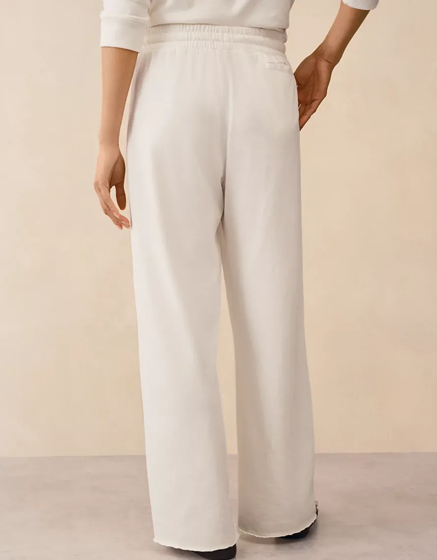 Organic Cotton Slub Wide Leg Trousers