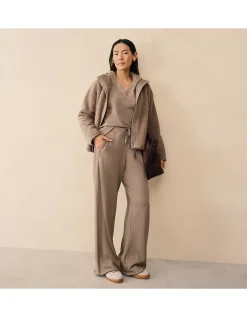 Organic Cotton Slub Wide Leg Trousers