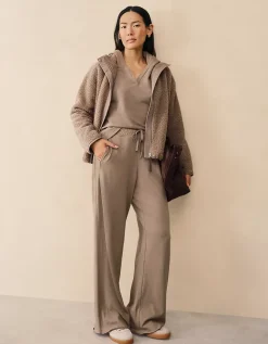 Organic Cotton Slub Wide Leg Trousers