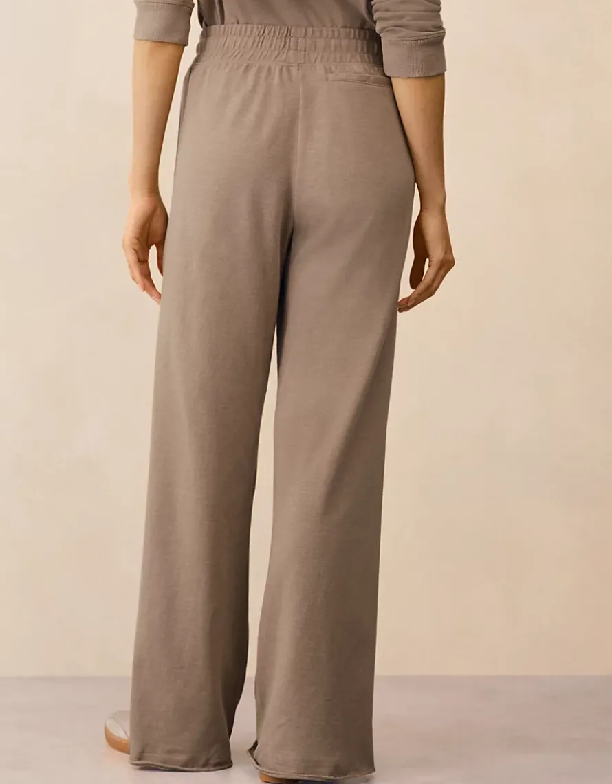 Organic Cotton Slub Wide Leg Trousers
