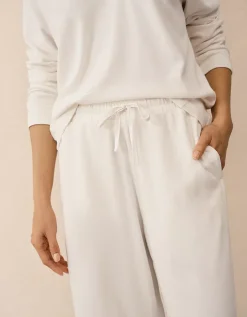 Organic Cotton Slub Wide Leg Trousers