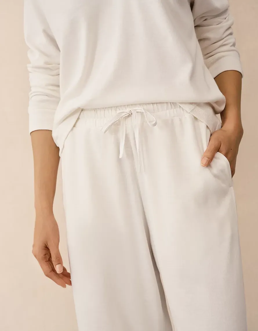 Organic Cotton Slub Wide Leg Trousers