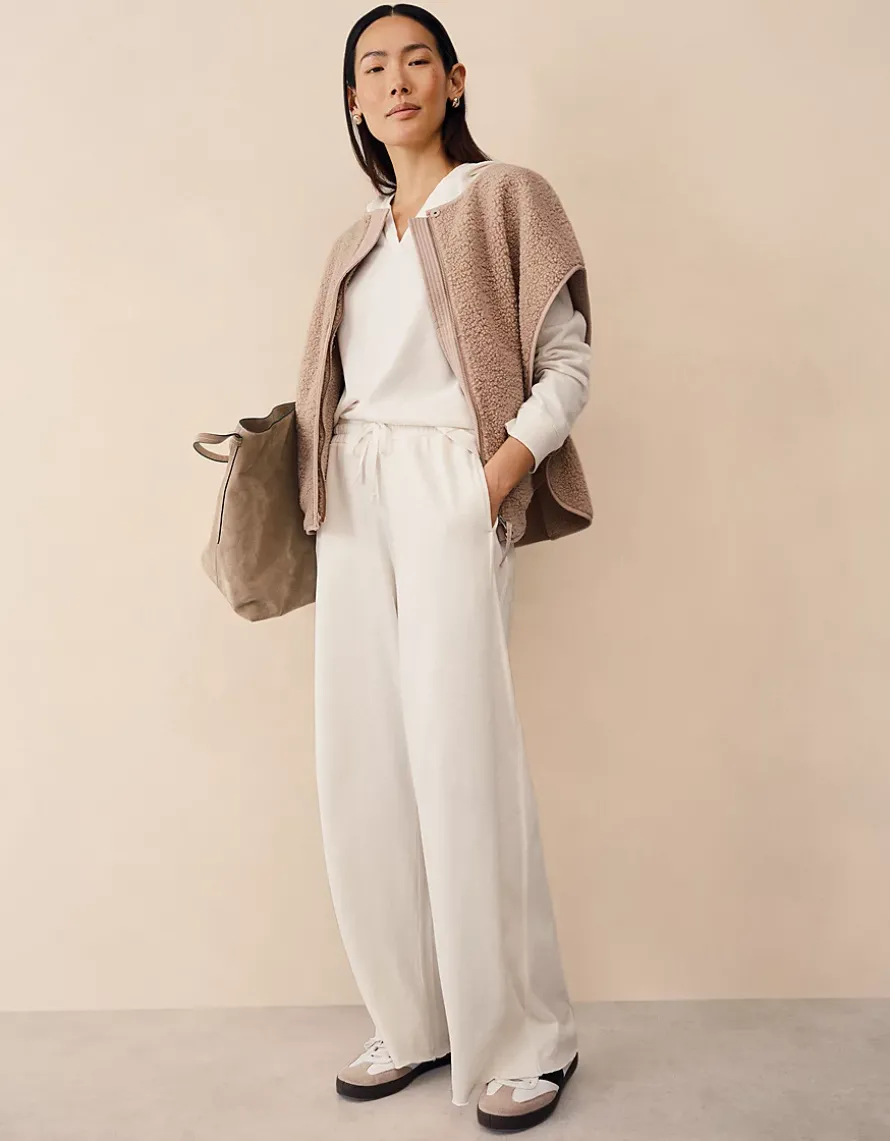 Organic Cotton Slub Wide Leg Trousers