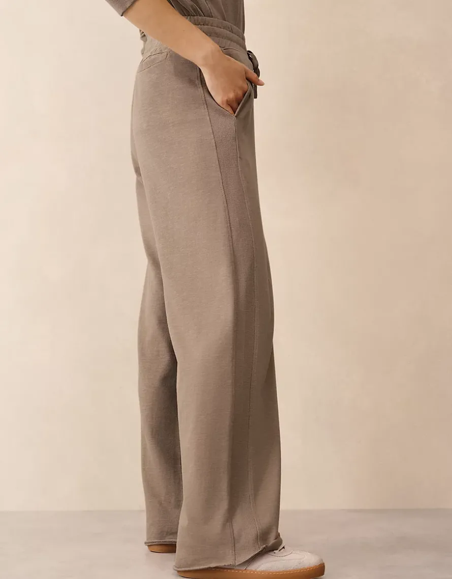 Organic Cotton Slub Wide Leg Trousers