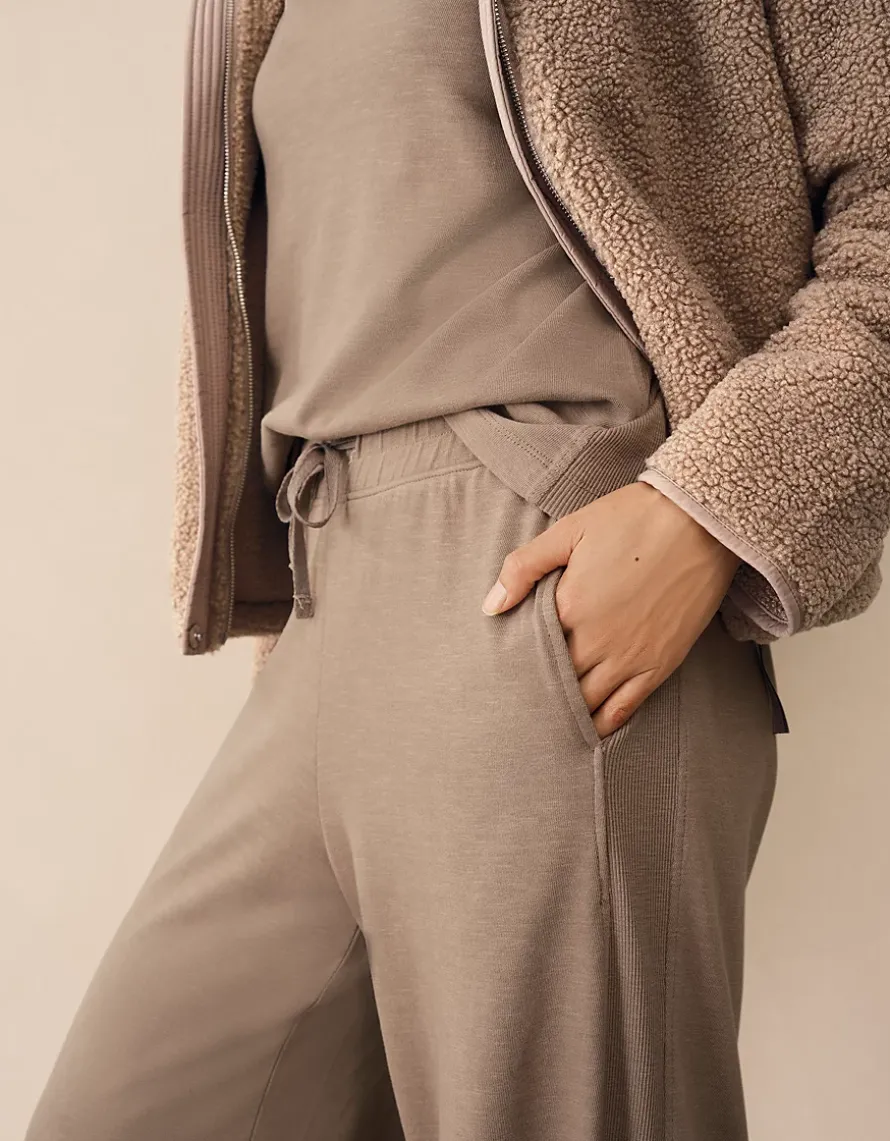 Organic Cotton Slub Wide Leg Trousers